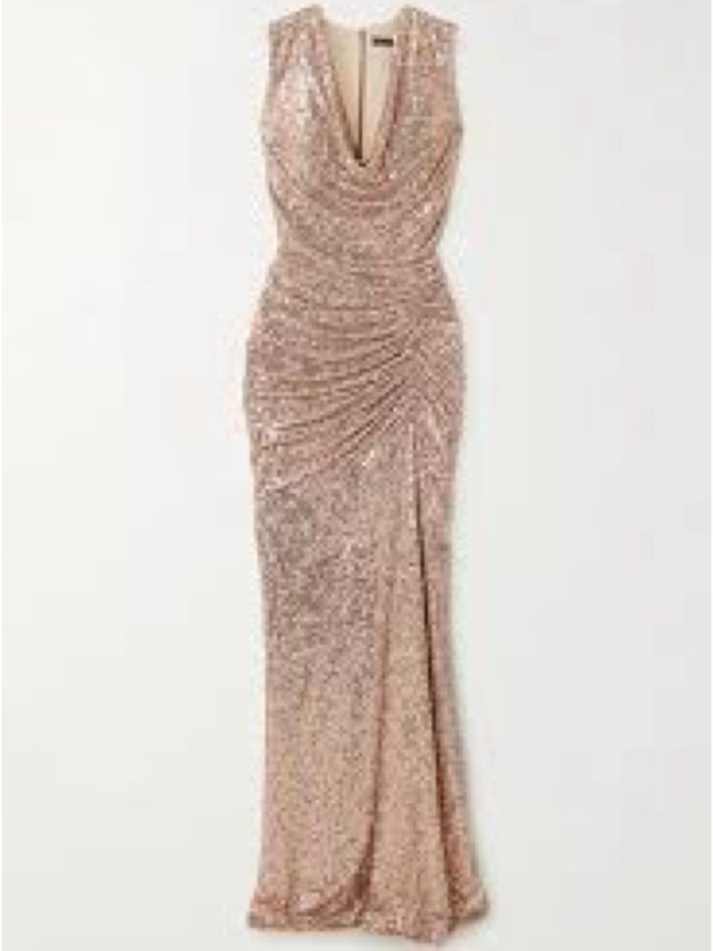 Ralph Lauren Rose Gold Sequin Slip Maxi Dress - Picture 3 of 12